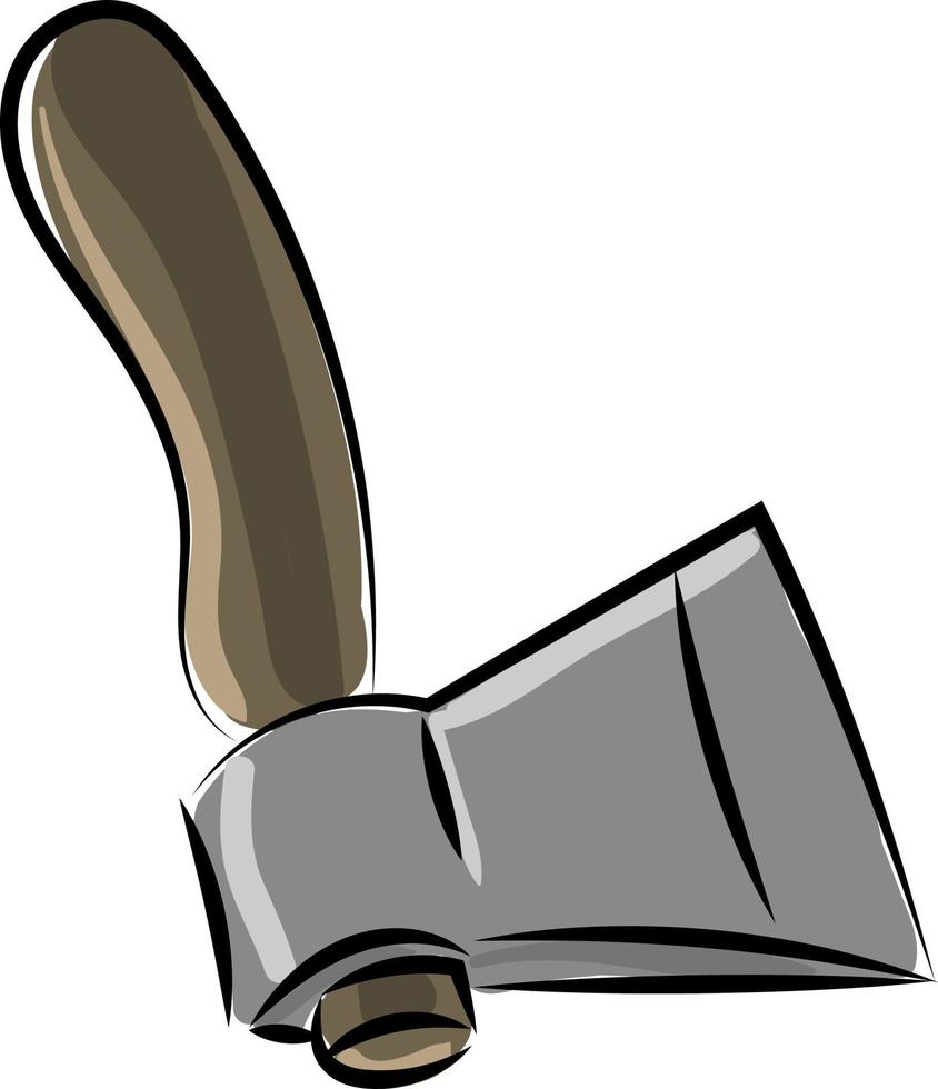 Brown ax, illustration, vector on white background.