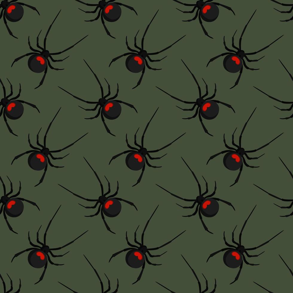 Black widow spiders, illustration, vector on white background