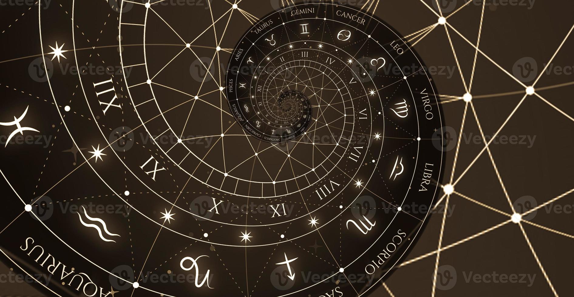 ilustración de fondo de signo de astrología y alquimia foto