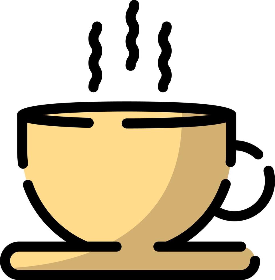 Hot cup of tea, illustration, vector on a white background.