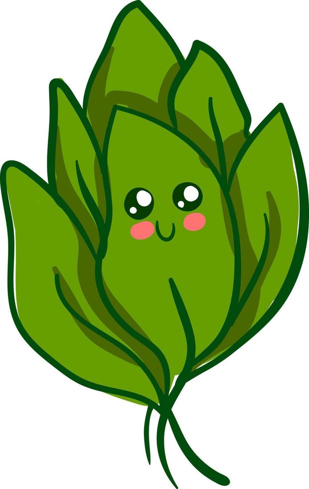 Cute spinach, illustration, vector on white background.