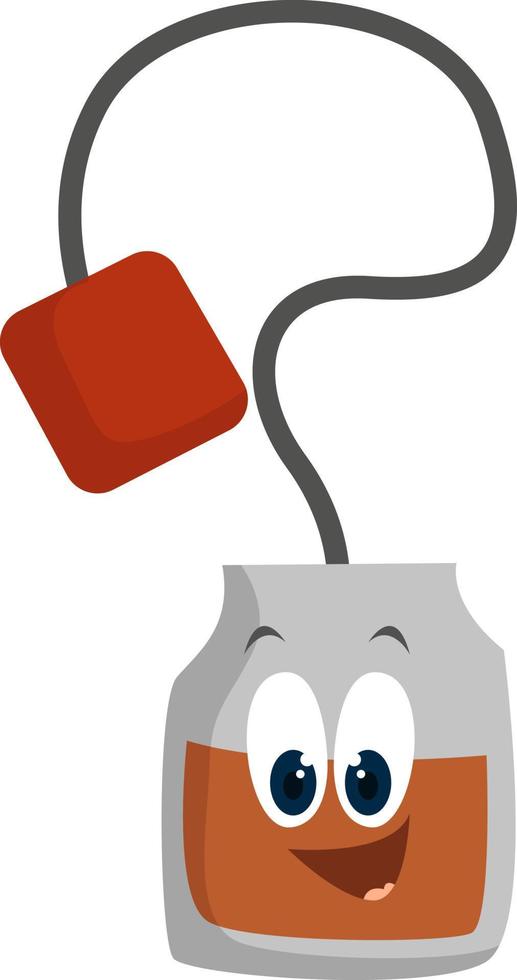 Tea bag, illustration, vector on white background.