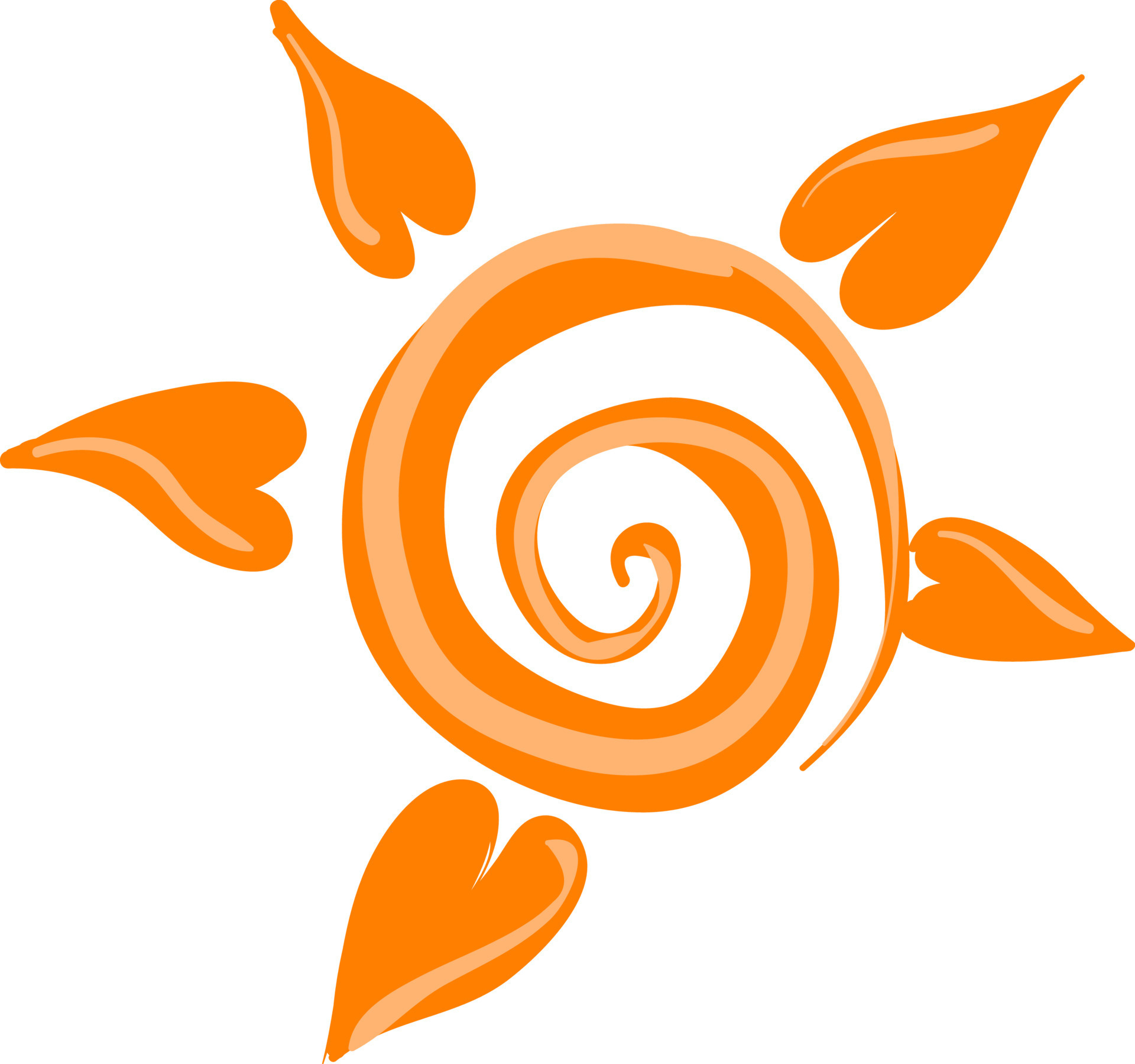 Orange sun, illustration, vector on white background. 13773584 Vector