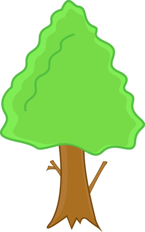 Wood tree, illustration, vector on white background.