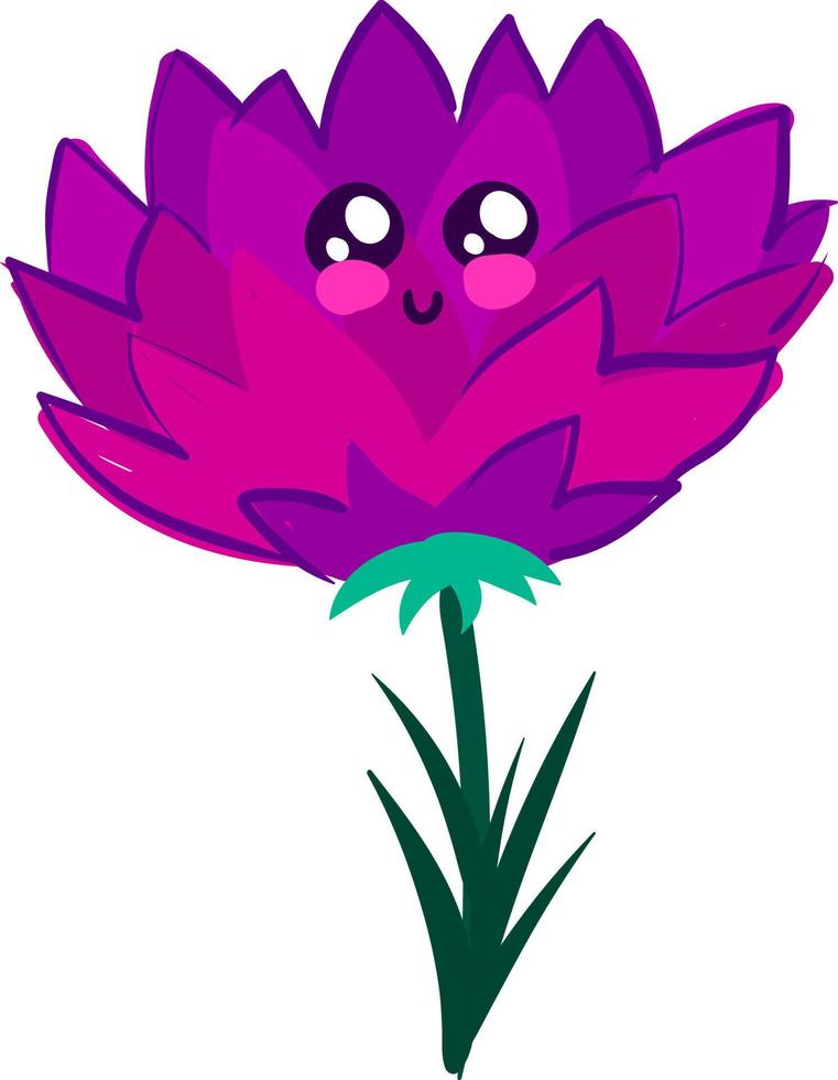 Peony cute, illustration, vector on white background.