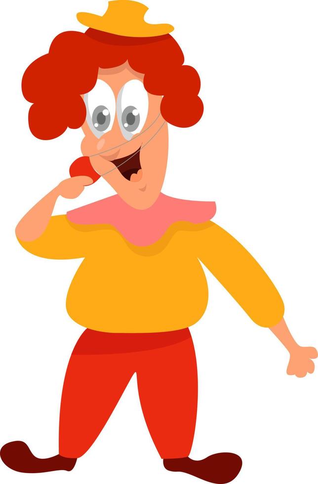 Funny clown, illustration, vector on white background.