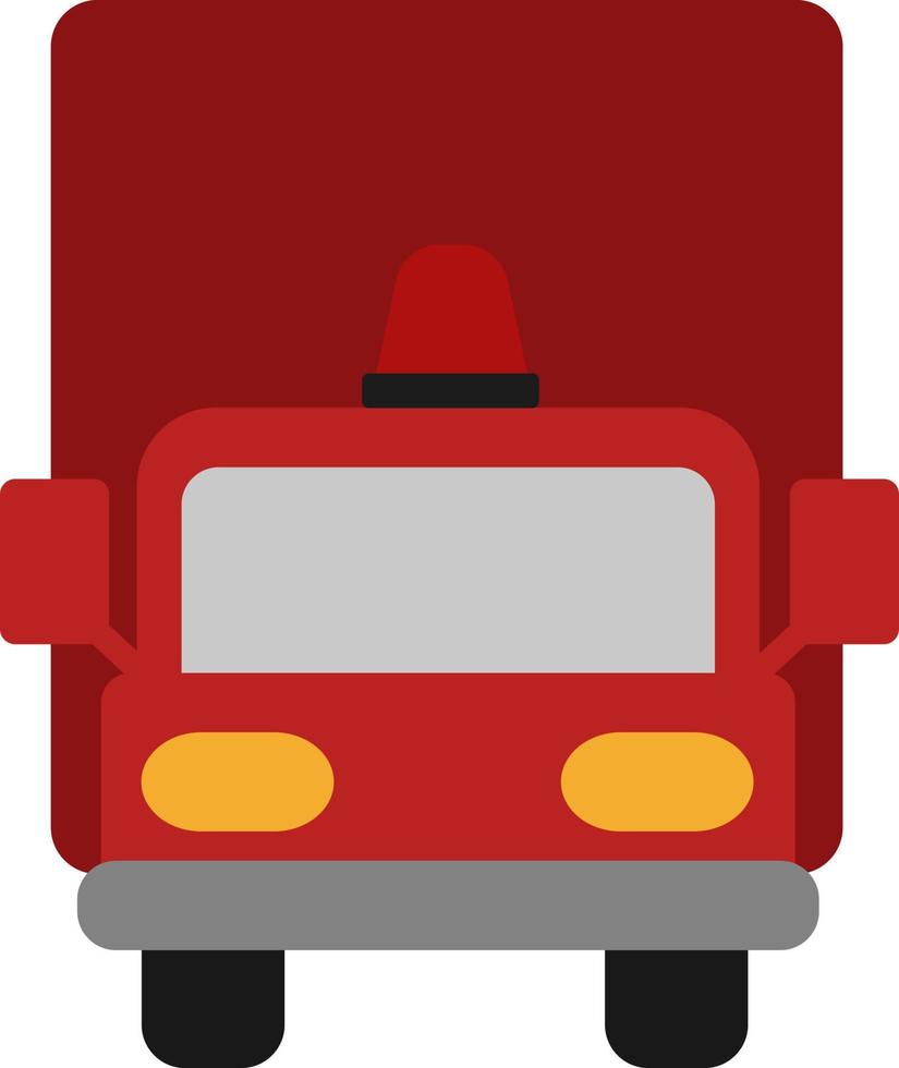 Red fire truck, illustration, vector on a white background