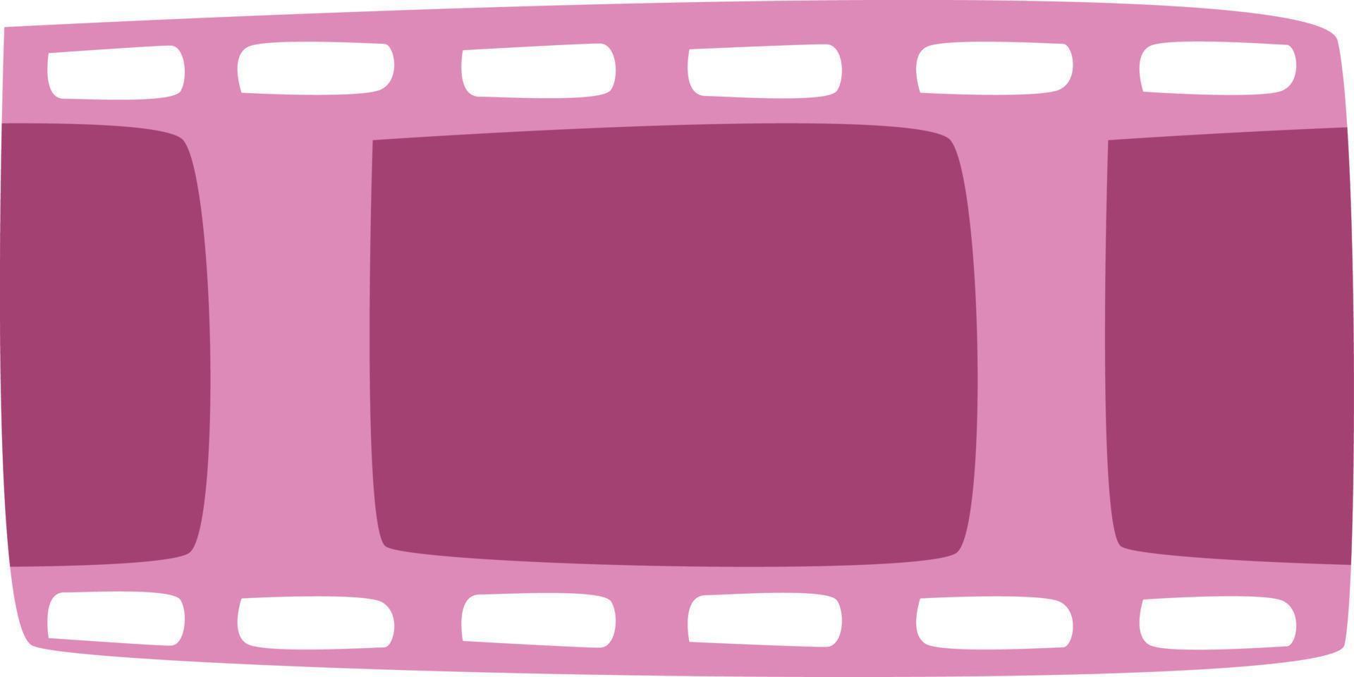 Pink film strip, illustration, vector, on a white background. vector