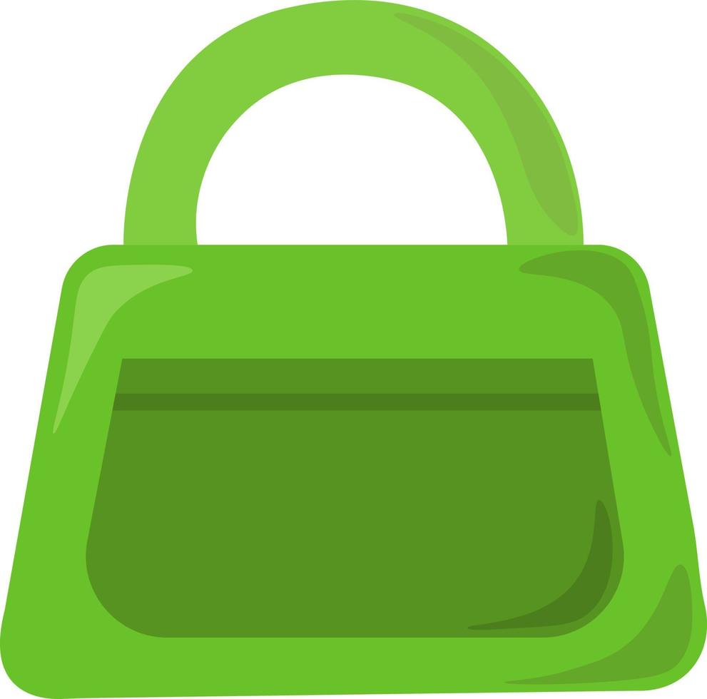 Green bag, illustration, vector on white background.