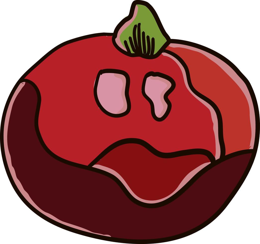 Weird tomato, illustration, vector on white background.