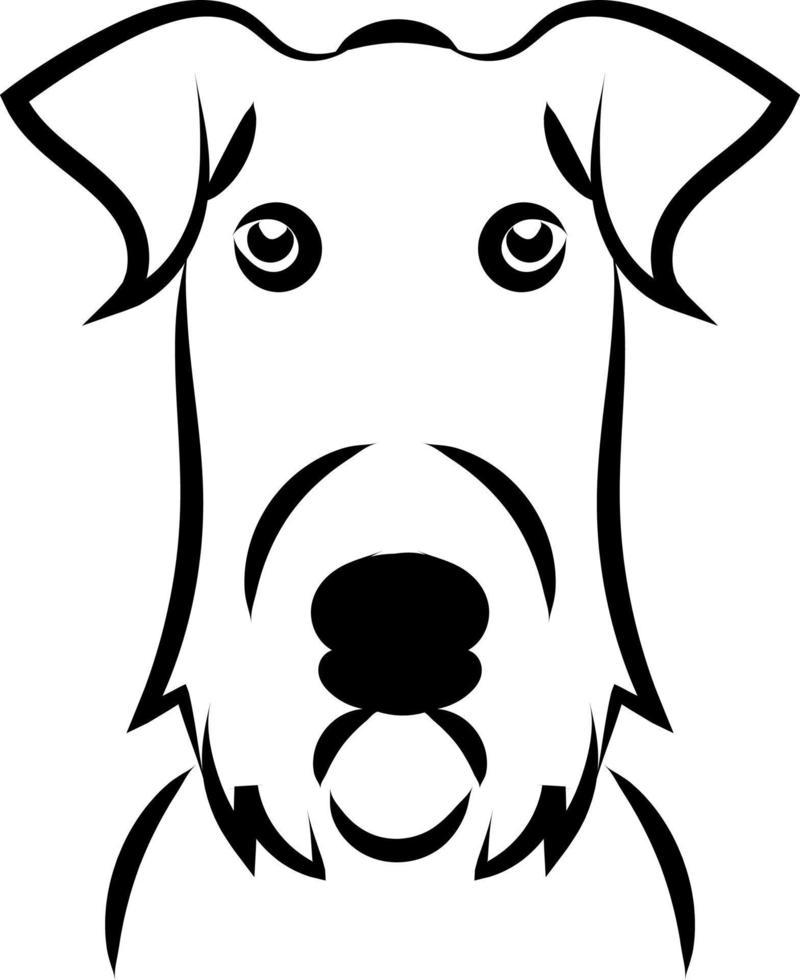 Dog with a long face, illustration, vector on white background.