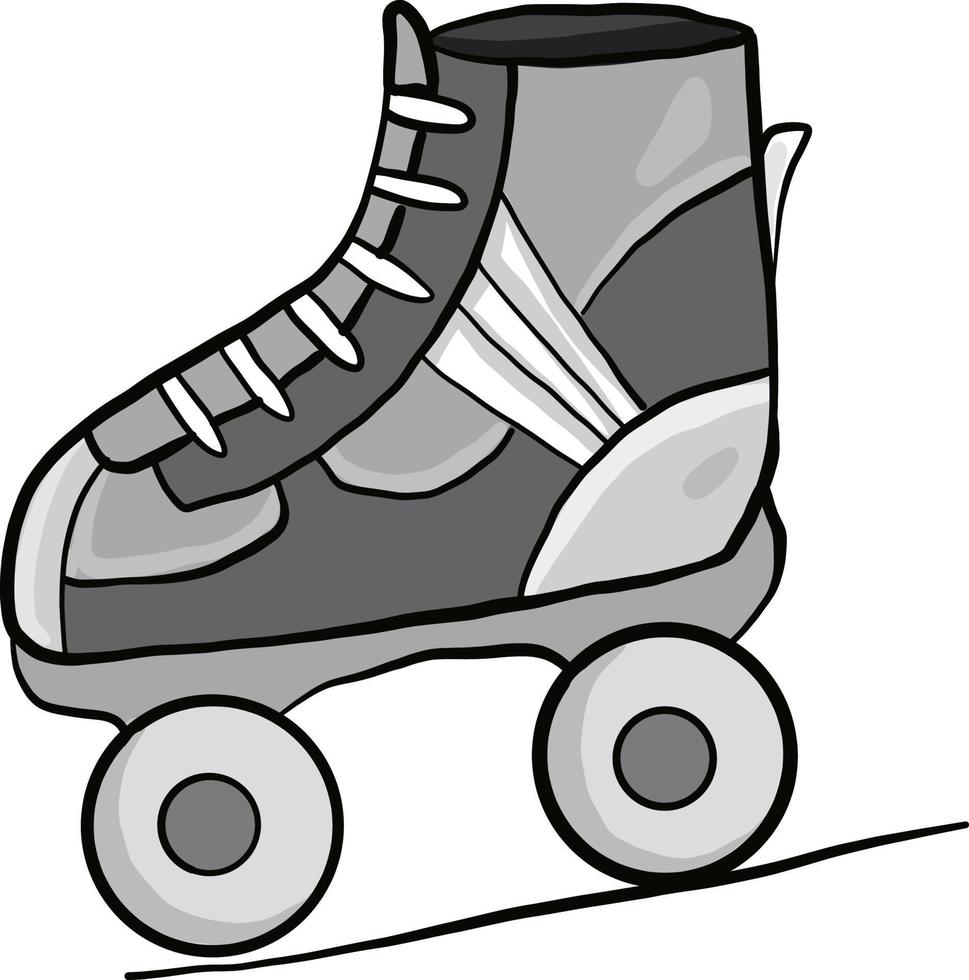 patines grises, ilustración, vector sobre fondo blanco