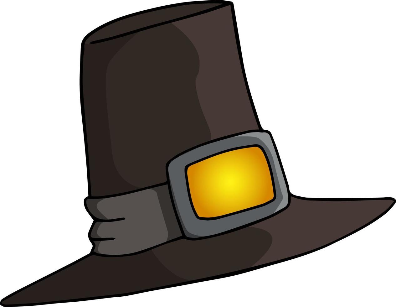 Long stylish black magician hat, illustration, vector on white background.