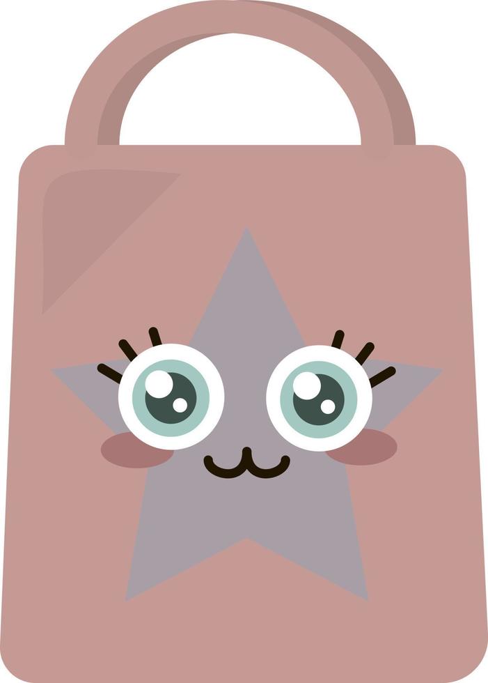 Bolsa rosa, ilustración, vector sobre fondo blanco.