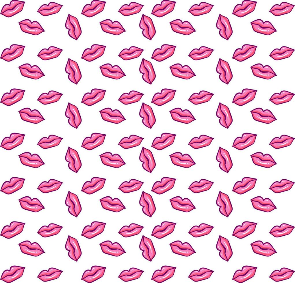 A bunch of pink lips, illustration, vector on white background.