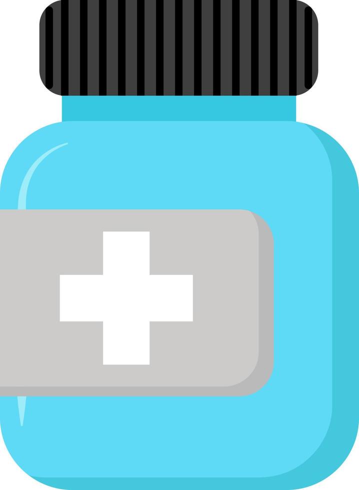 Medicine in bottle, illustration, vector on white background.