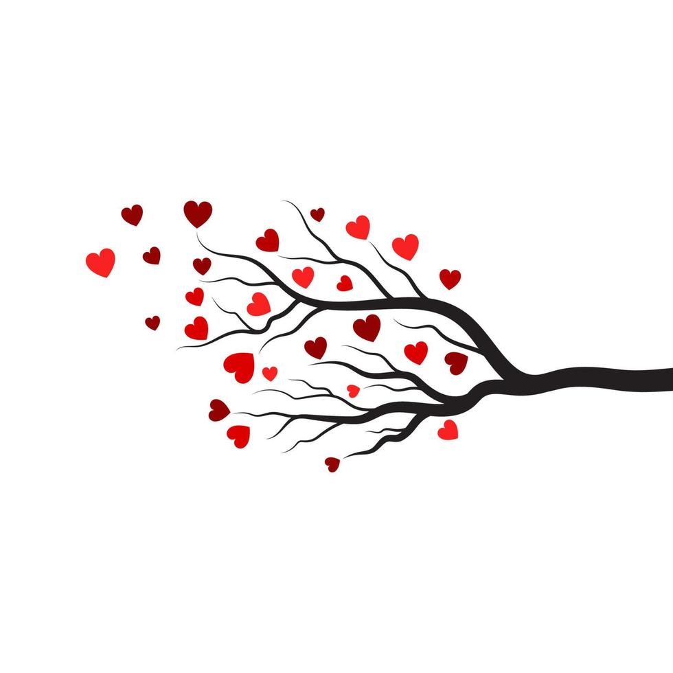 tree branch love vector ilustration design