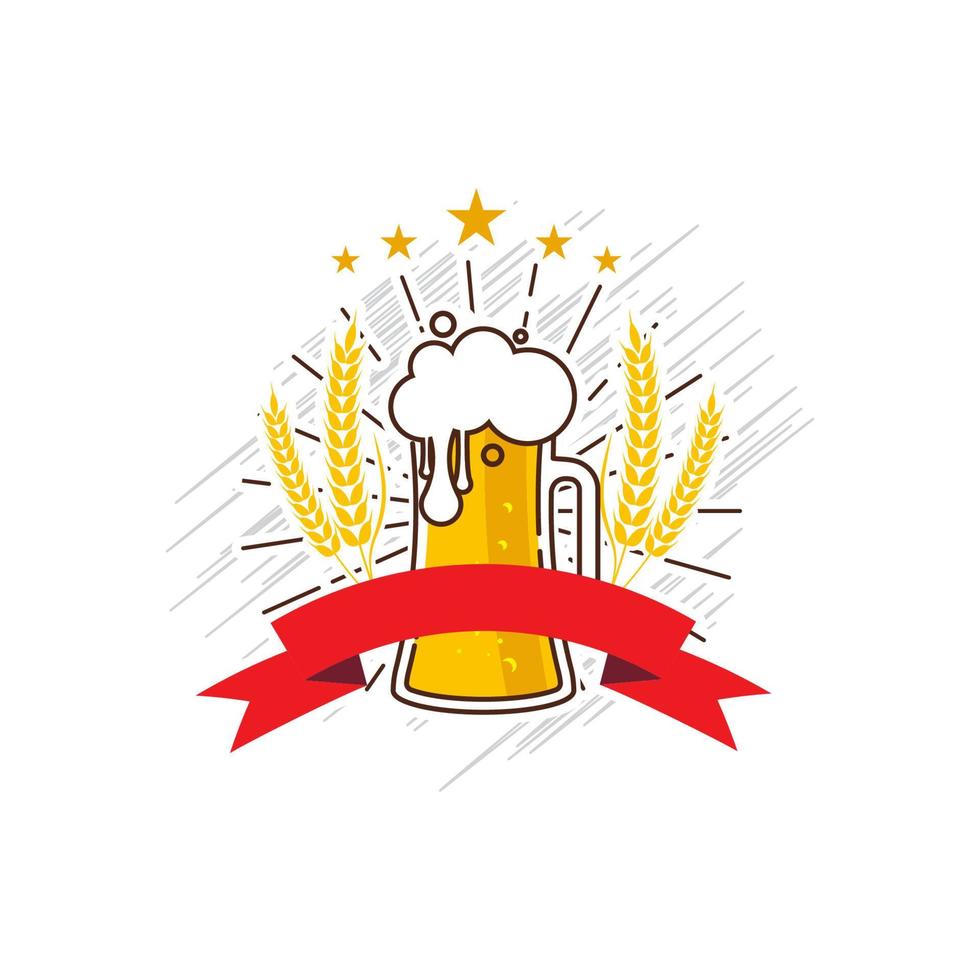 diseño de ilustración de vector de cerveza artesanal