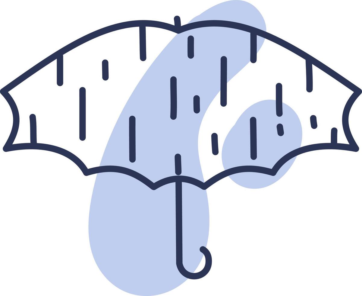 paraguas húmedo, ilustración, vector sobre fondo blanco.