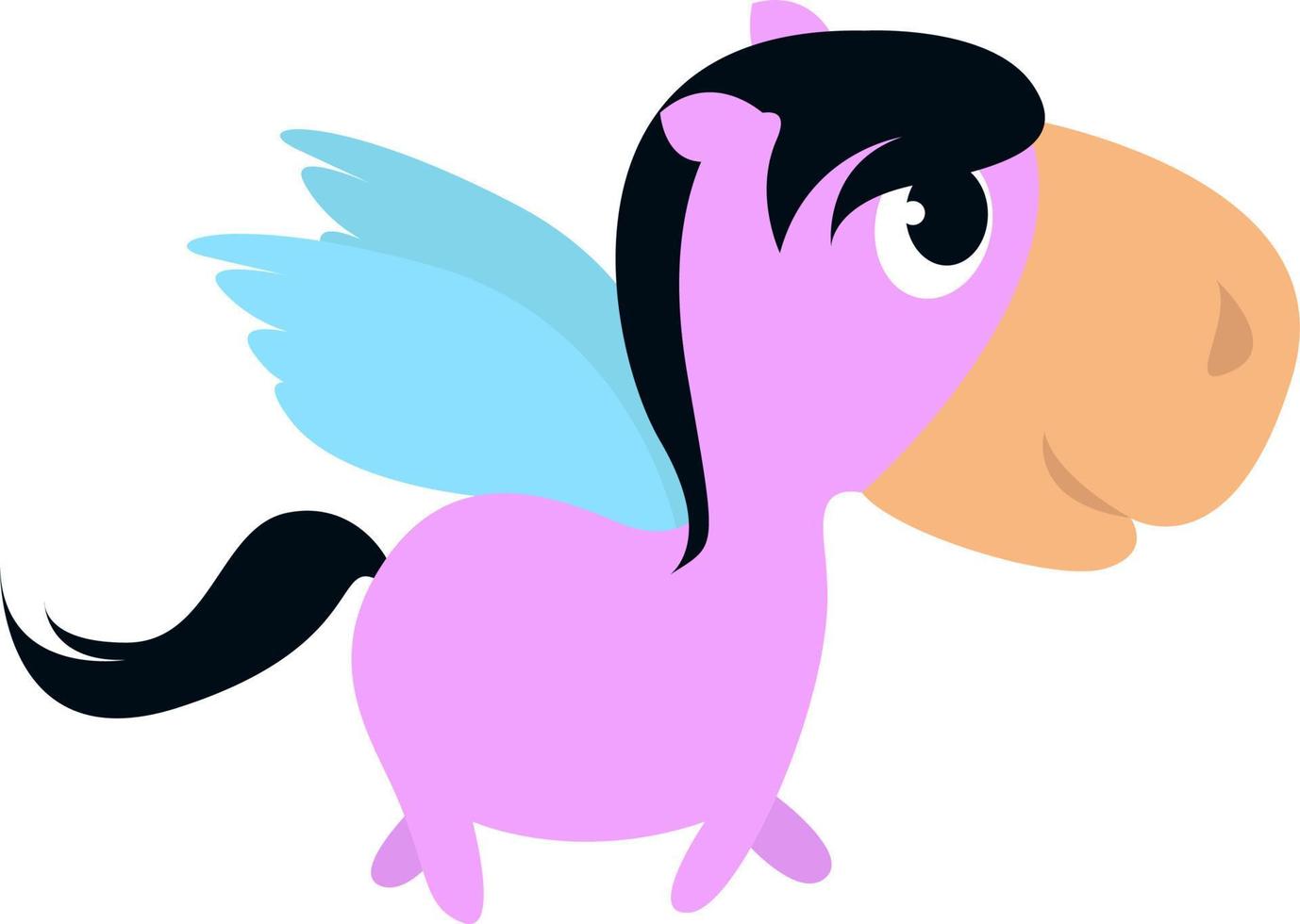 Baby pegasus, illustration, vector on white background.