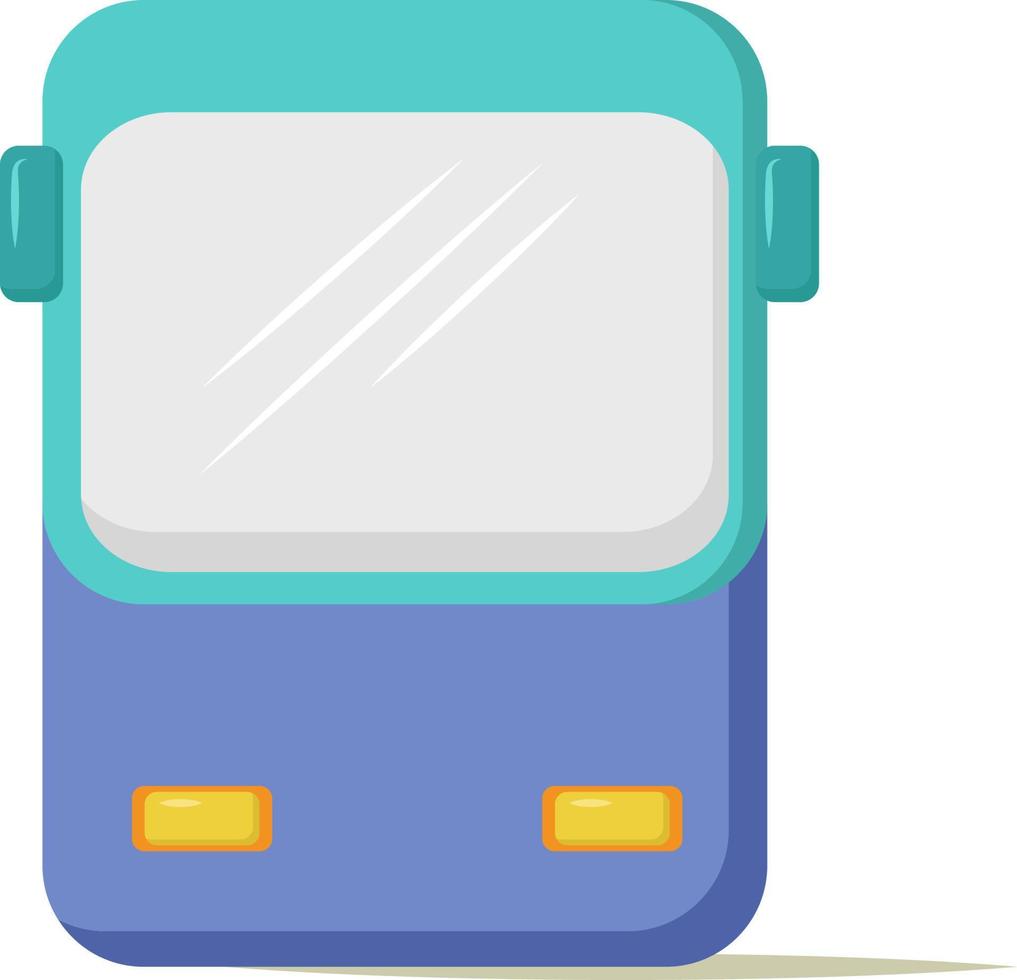 Blue train, illustration, vector on white background.