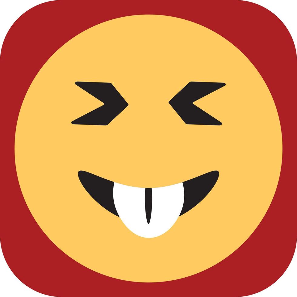 emoji con dientes grandes, ilustración, vector sobre fondo blanco.