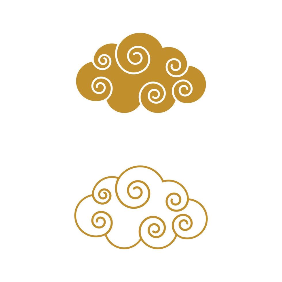 Chinese Cloud template vector icon