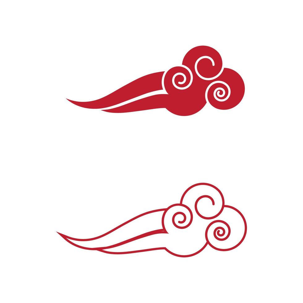 Chinese Cloud template vector icon