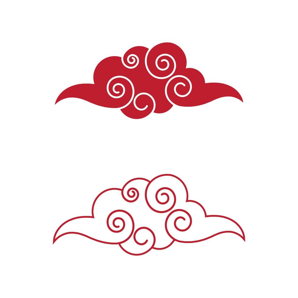 icono de vector de plantilla de nube china