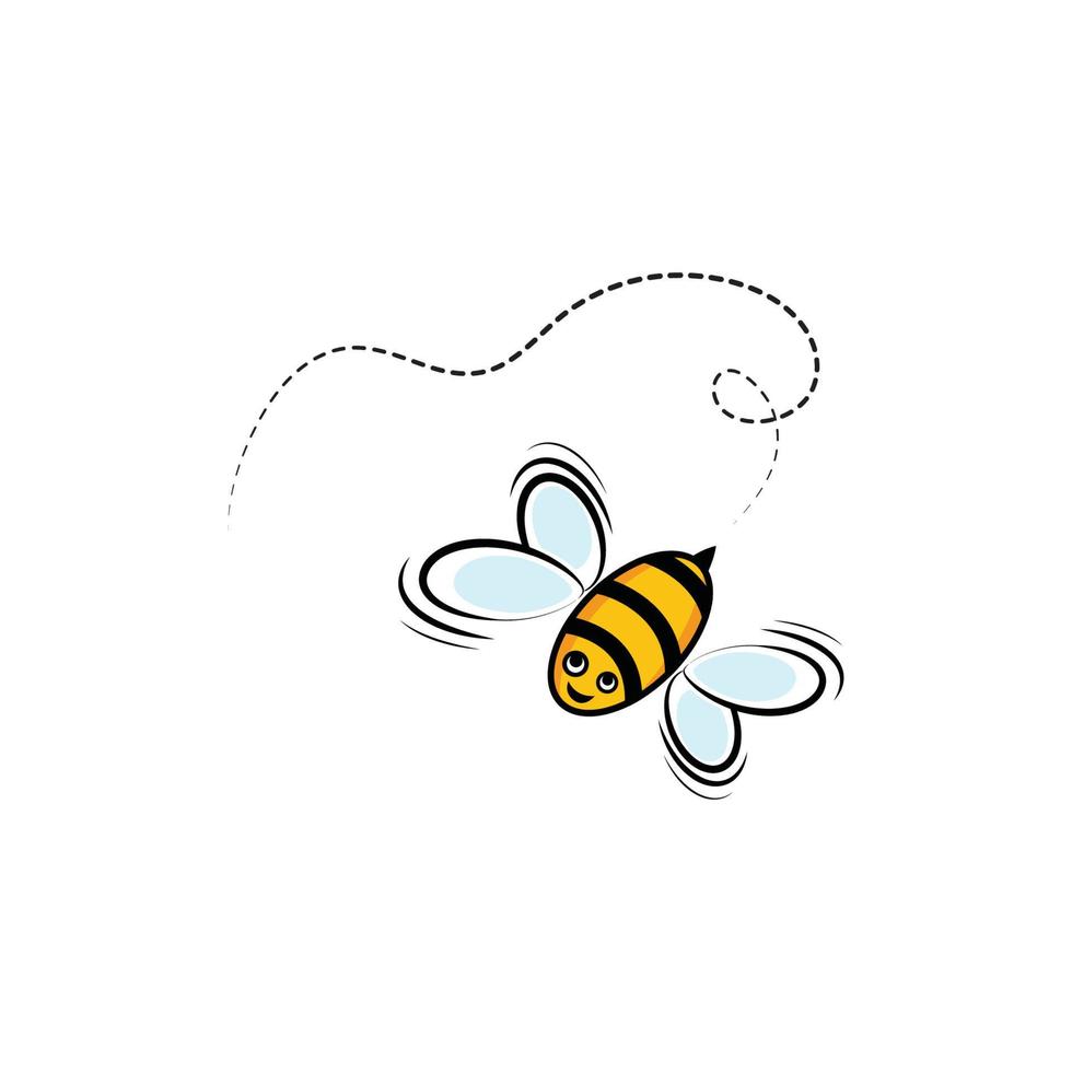 Bee vector icon illustration design template