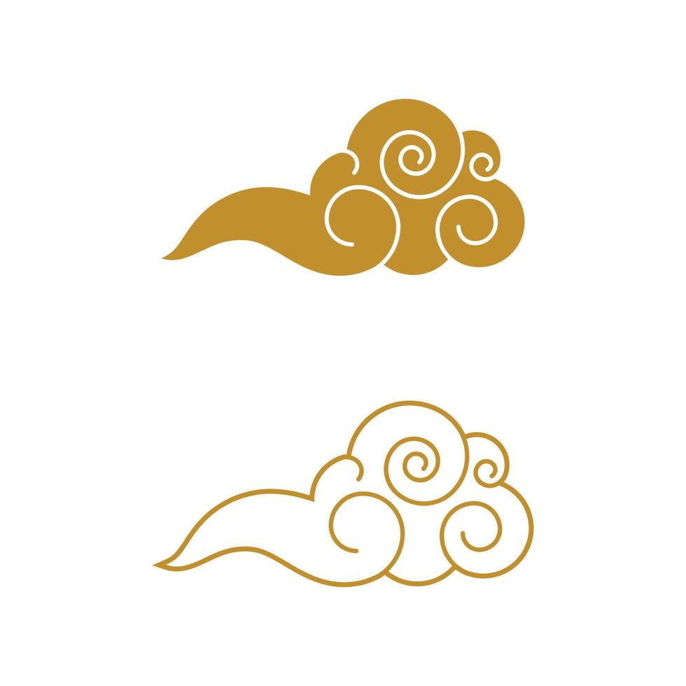 icono de vector de plantilla de nube china