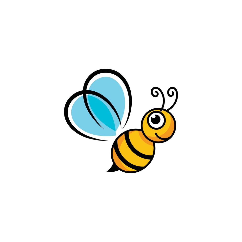 Bee vector icon illustration design template