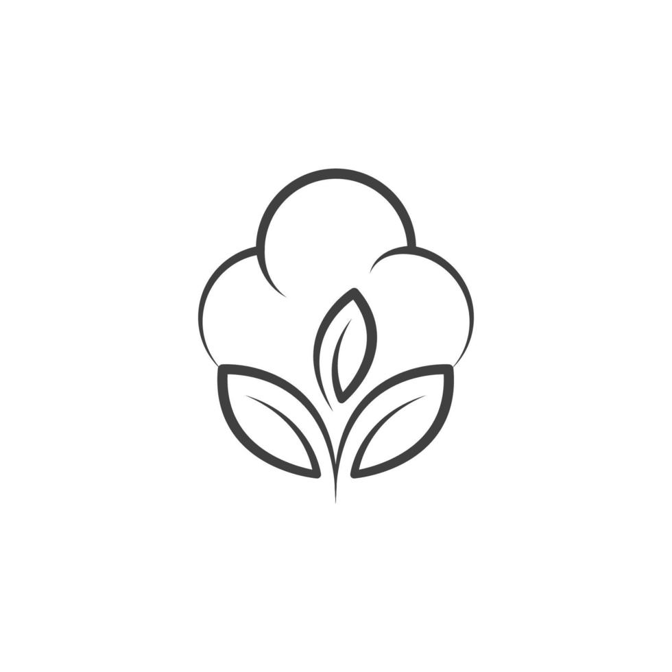 Cotton flower vector icon template