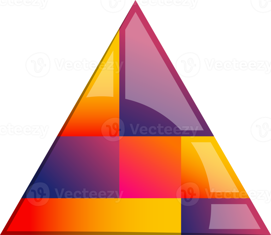 Abstract pyramid triangle logo illustration in trendy and minimal style png