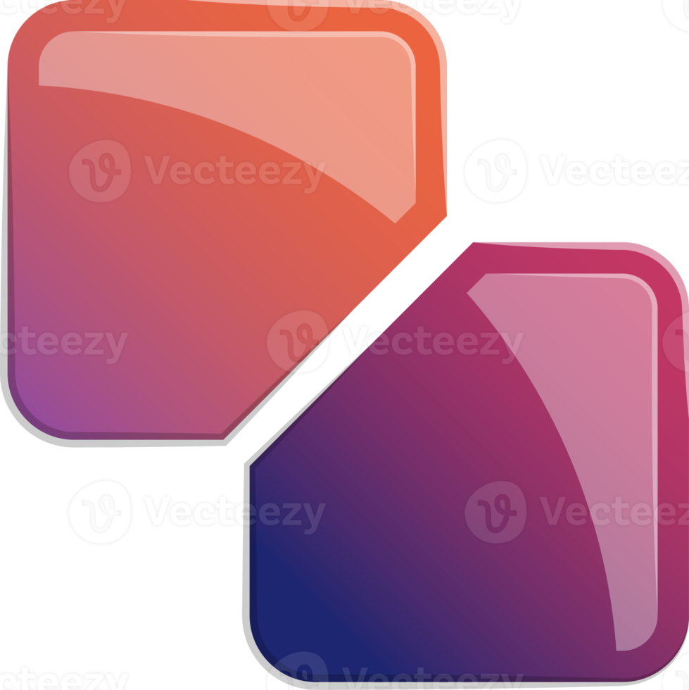Abstract layers square logo illustration in trendy and minimal style png