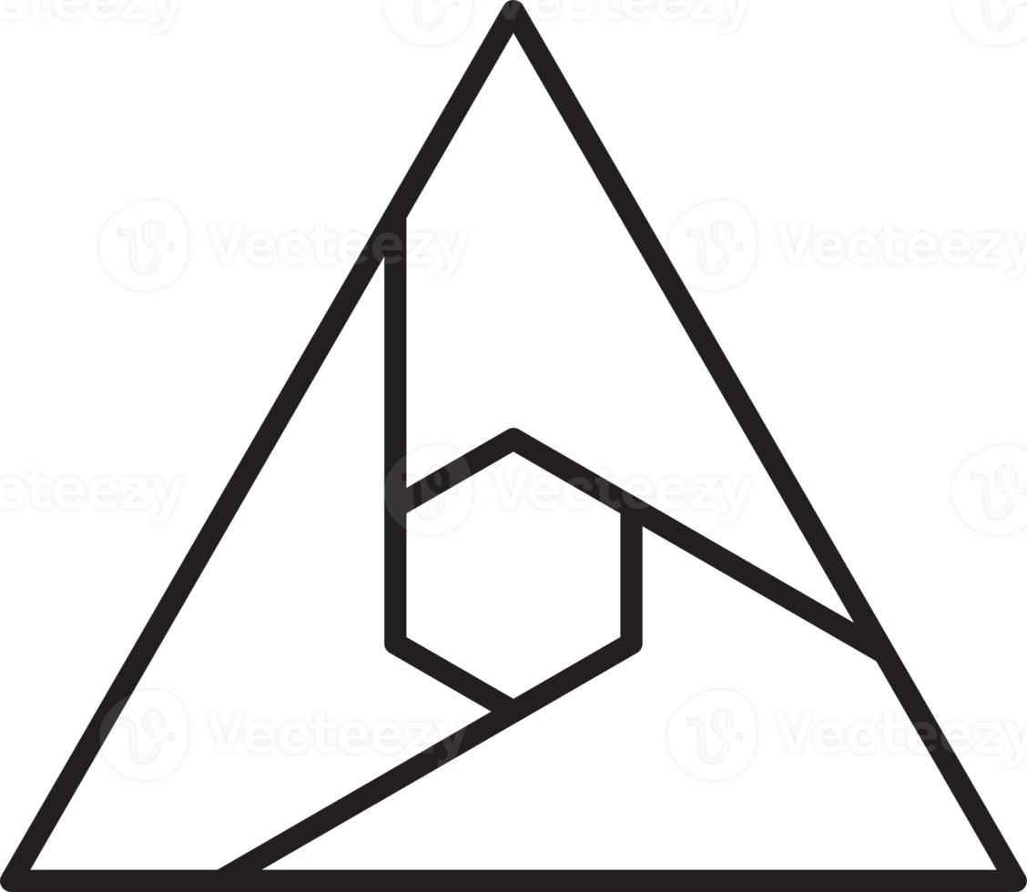 Abstract pyramid triangle logo illustration in trendy and minimal style png