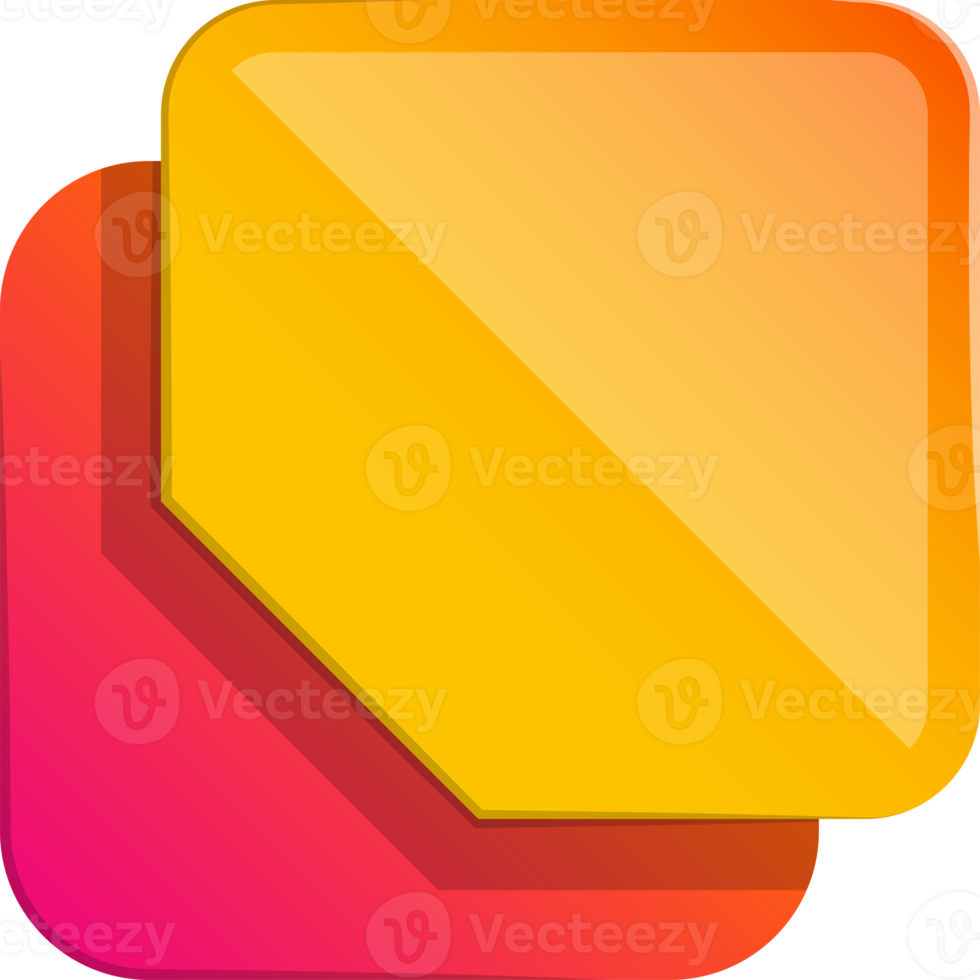 Abstract layers square logo illustration in trendy and minimal style png