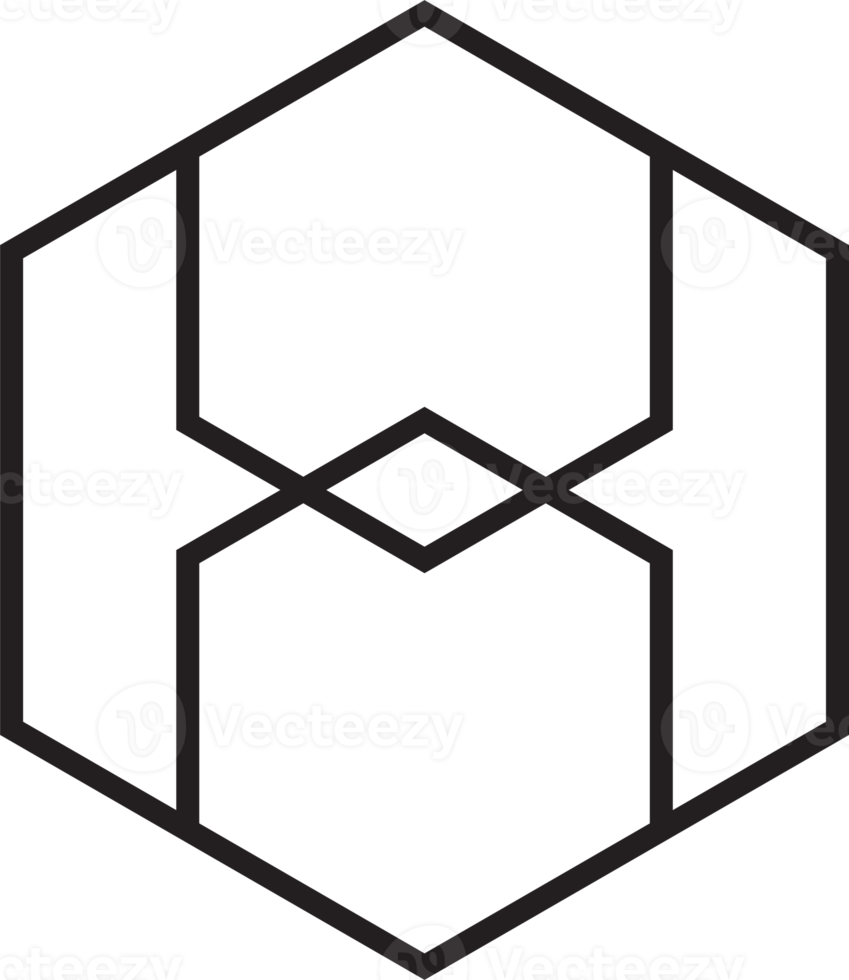 ilustración abstracta del logotipo del hexágono en un estilo moderno y minimalista png