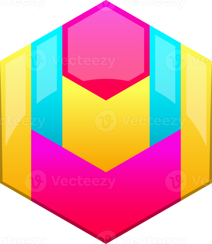 Abstract hexagon logo illustration in trendy and minimal style png