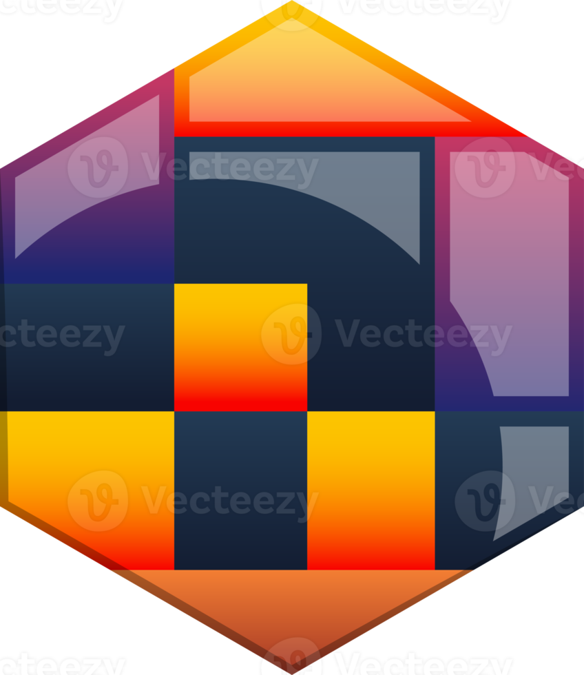 Abstract hexagon logo illustration in trendy and minimal style png