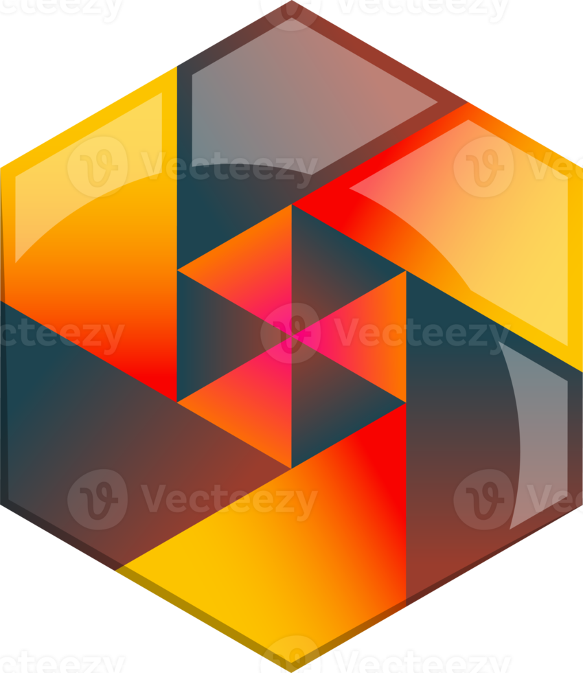 Abstract hexagon logo illustration in trendy and minimal style png