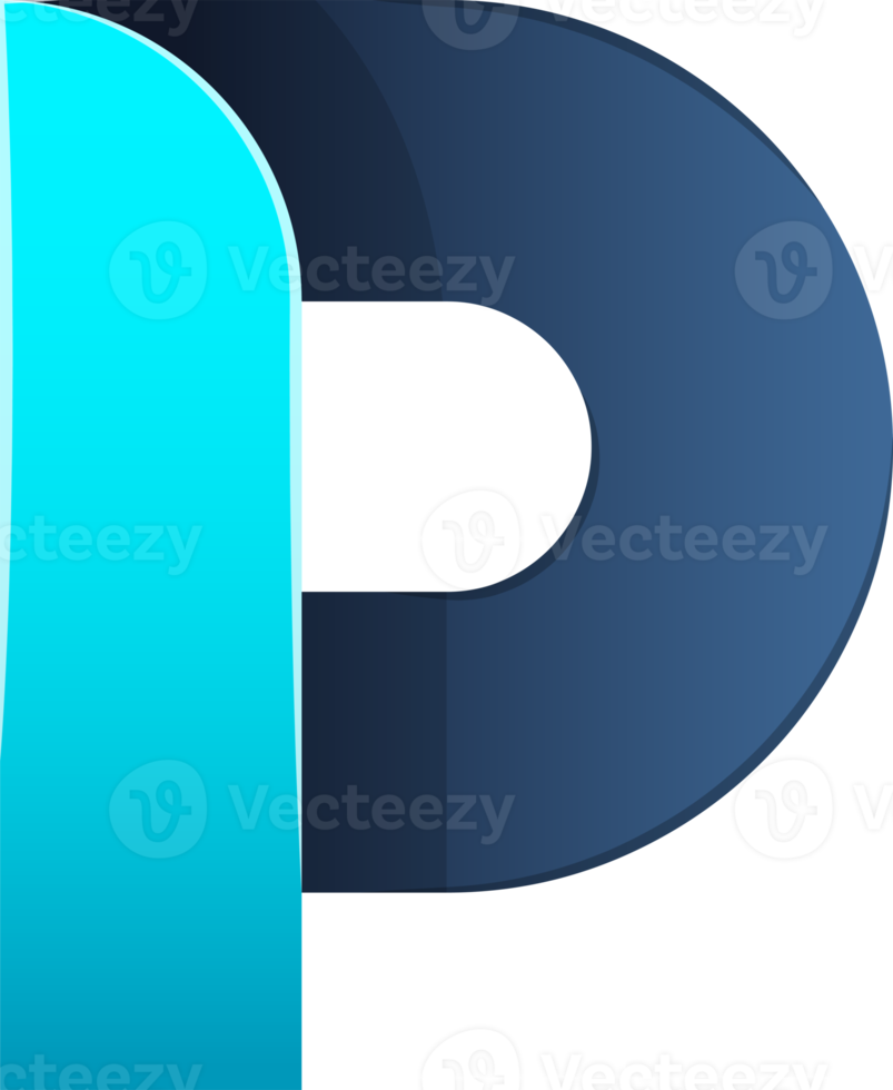 ilustración abstracta del logotipo de la letra p en un estilo moderno y minimalista png