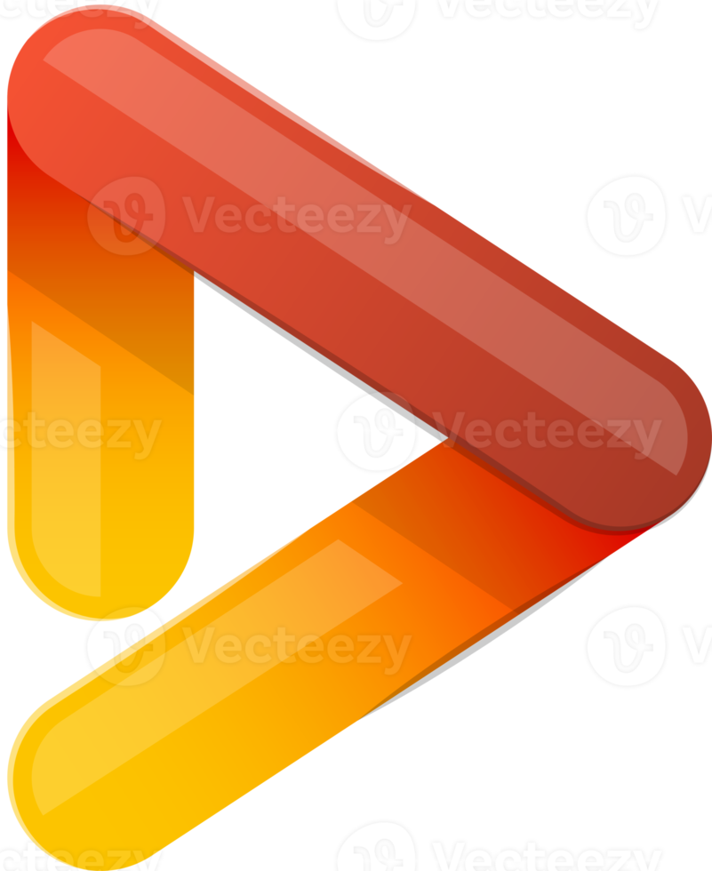 Abstract play button logo illustration in trendy and minimal style png
