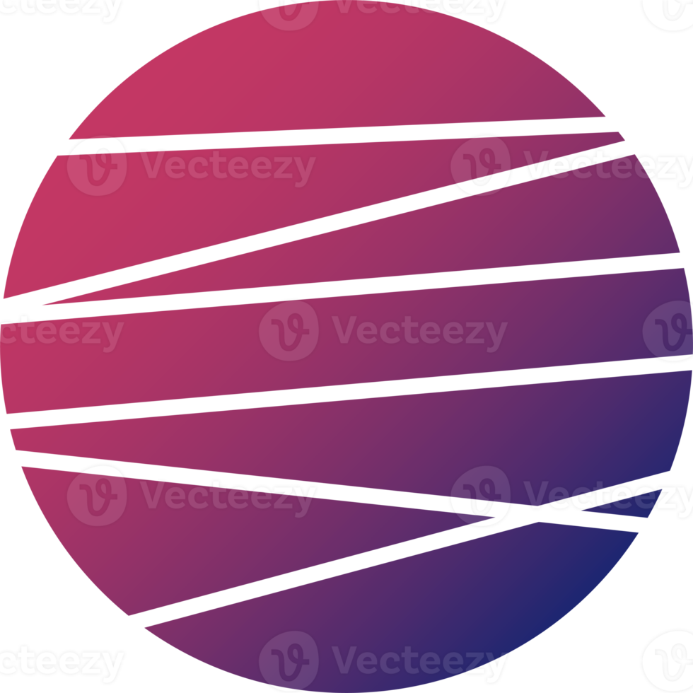 Abstract circle and line logo illustration in trendy and minimal style png