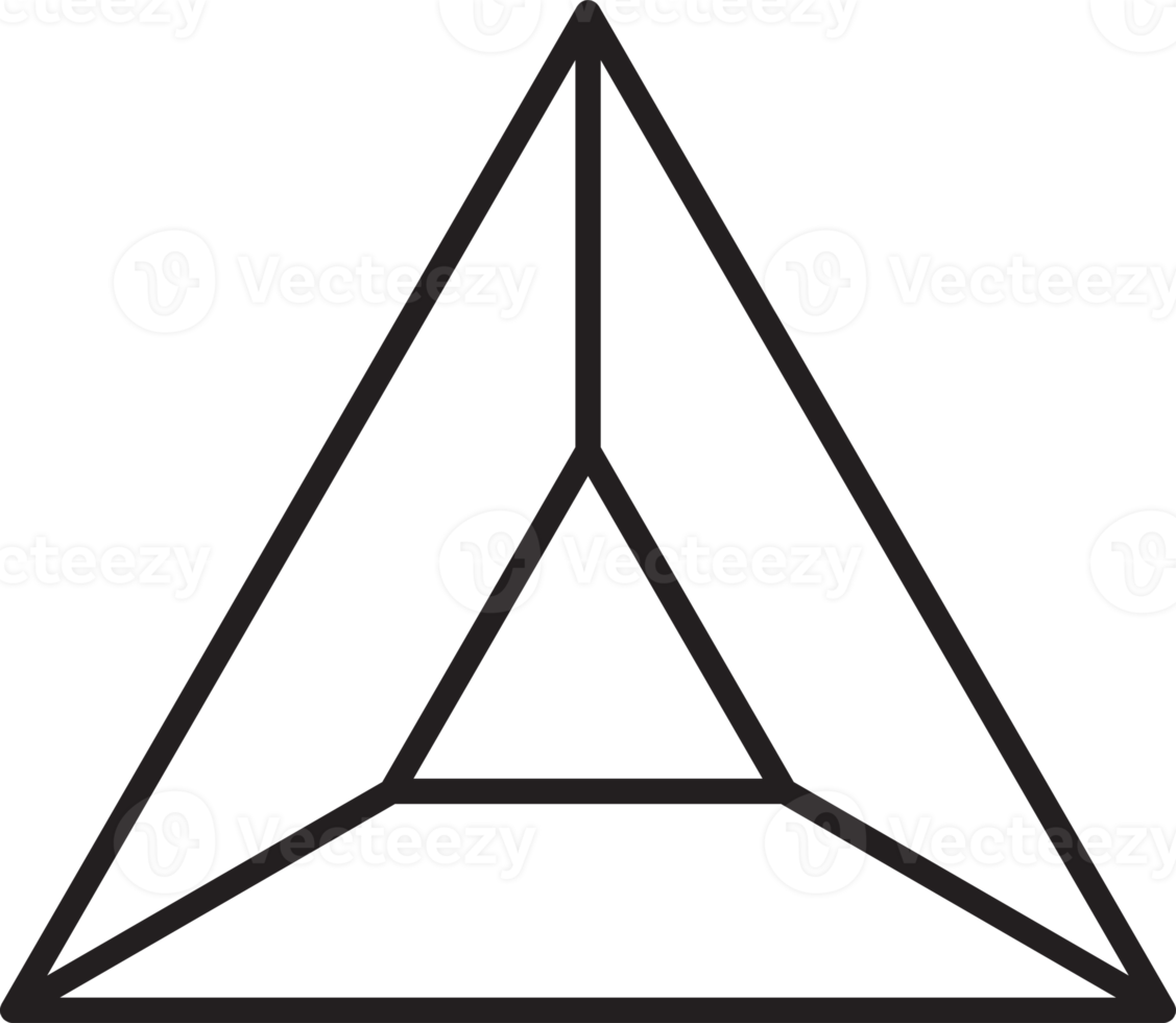 Abstract pyramid triangle logo illustration in trendy and minimal style png
