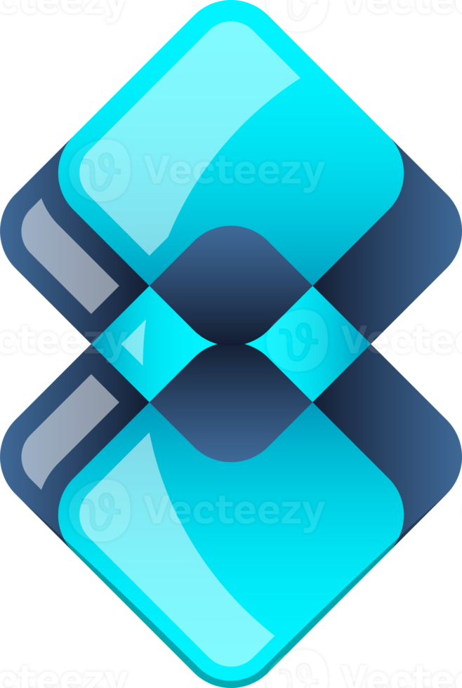 Abstract layers square logo illustration in trendy and minimal style png