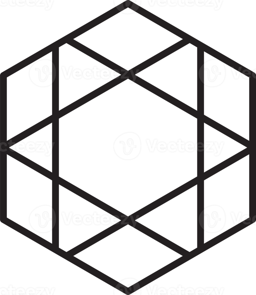 ilustração abstrata do logotipo do hexágono em estilo moderno e minimalista png