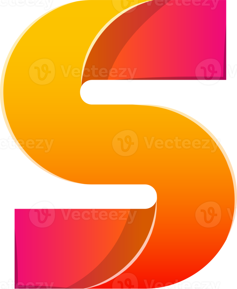 Abstract letter S logo illustration in trendy and minimal style png