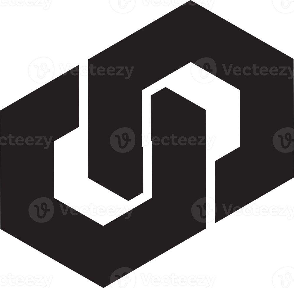 abstrakte verbundene Hexagon-Logo-Illustration im trendigen und minimalistischen Stil png