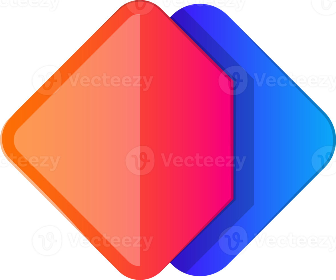 Abstract layers square logo illustration in trendy and minimal style png